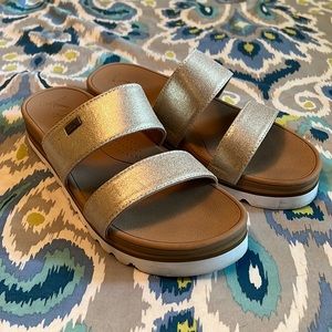 Reef Metallic Slide Sandals